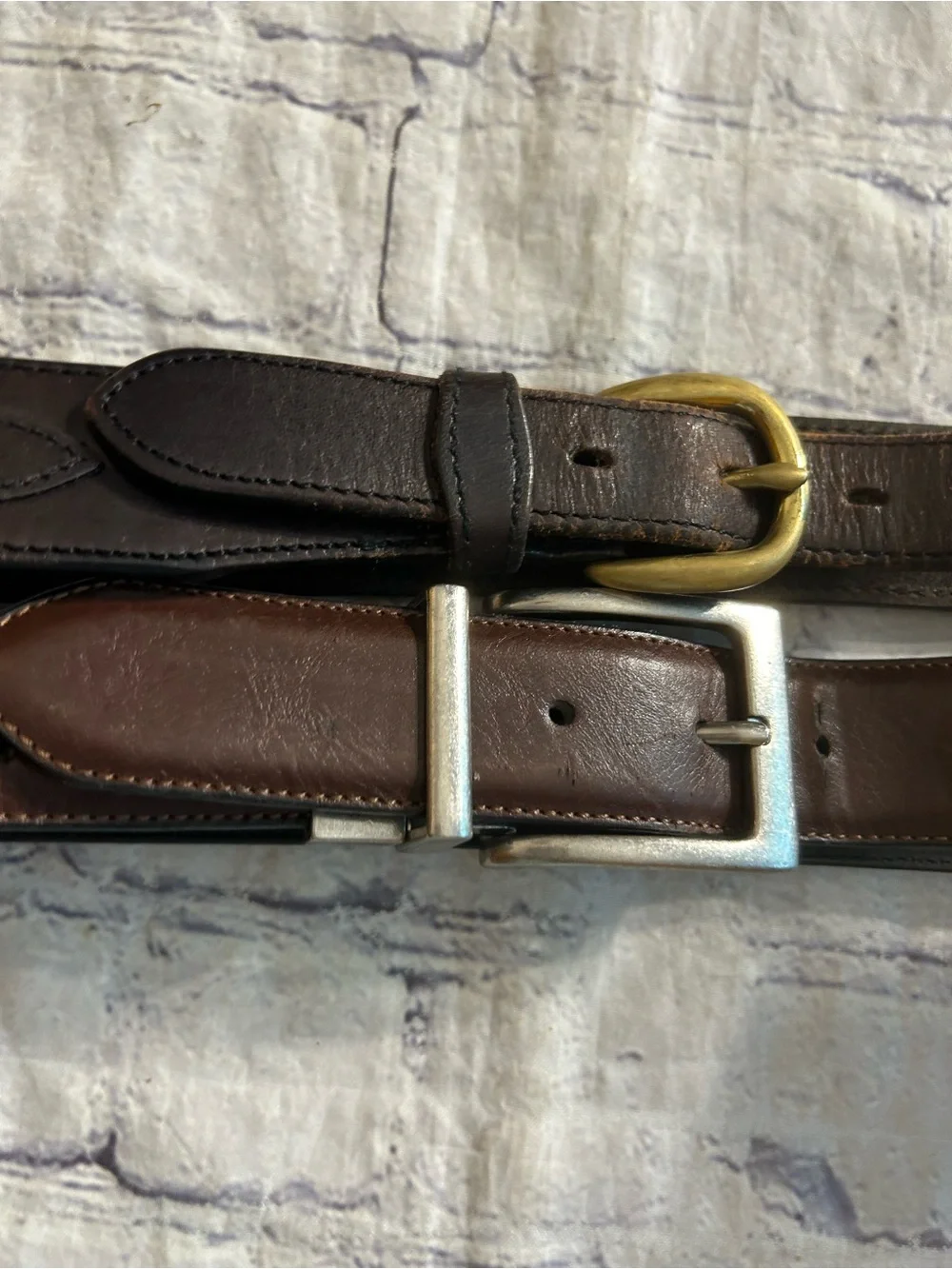 COLUMBIA REVERSIBLE BRAIDED DETAIL LEATHER 38 BELT & WESTERN LEATHER BRAIDED BEL